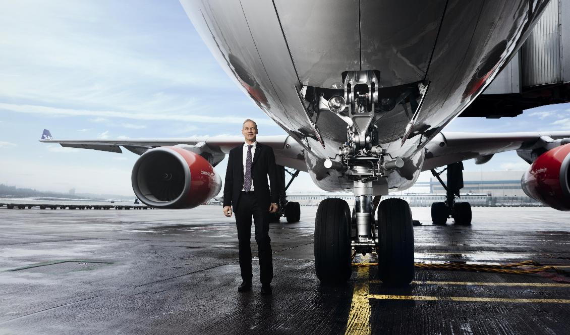 SAS vd Richard Gustafson bedömer att efterfrågan på flygresor kommer vara fortsatt låg under resten av vintersäsongen. Foto: SAS