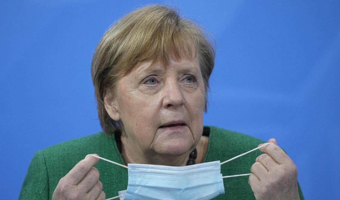 Tysklands förbundskansler meddelade natten mot tisdag att en total lockdown väntar landet över påskhelgen. Foto: Michael Kappeler/AP/TT