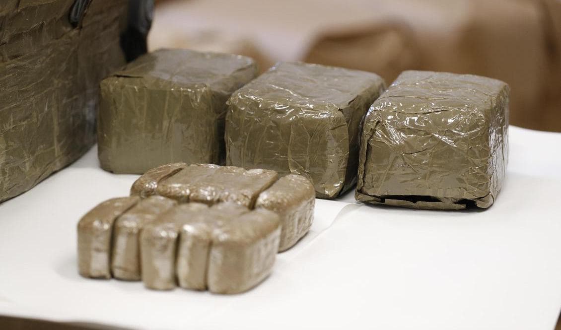 Beslagtaget hasch. Arkivbild. Foto: Cornelius Poppe/NTB/TT