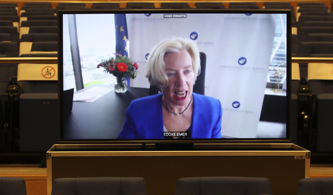 Irländska Emer Cooke är chef för EU:s läkemedelsmyndighet, EMA. Arkivbild. Foto: Yves Herman/AP/TT