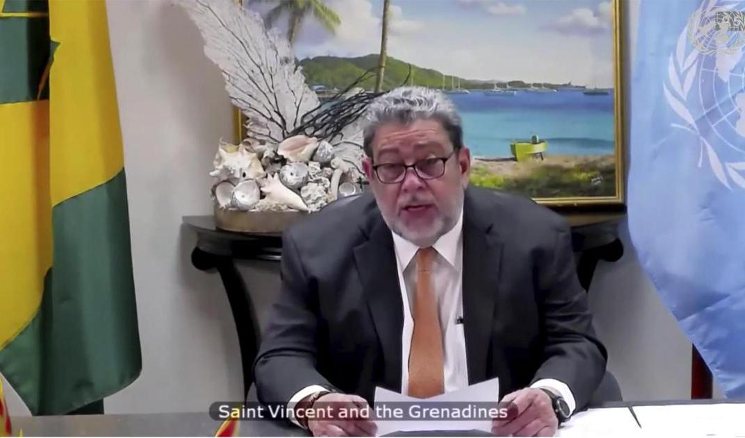 Saint Vincent och Grenadinernas premiärminister Ralph Gonsalves. Arkivbild. Foto: UNTV/AP/TT