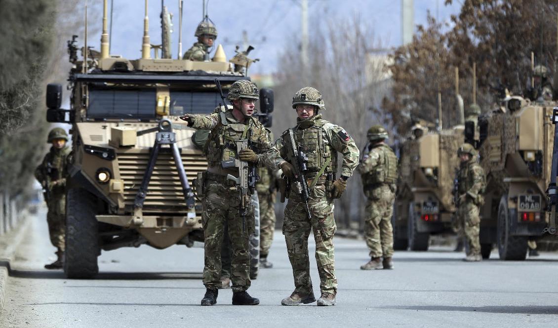 Brittiska soldater på plats i Kabul i Afghanistan. Foto: Rahmat Gul/AP/TT