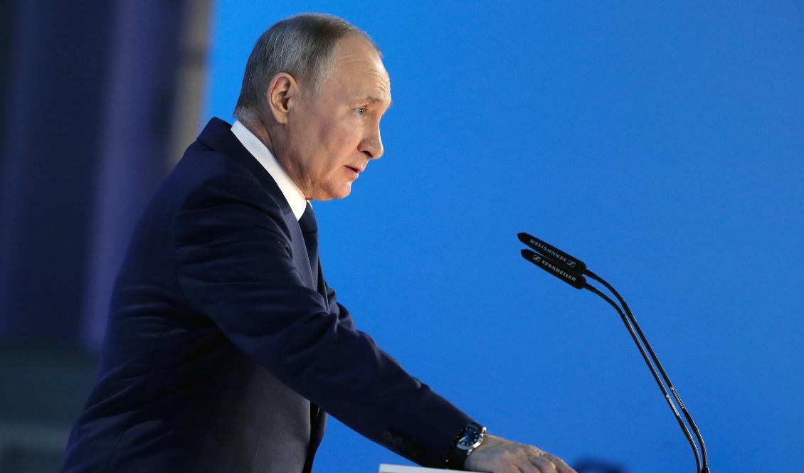Rysslands president Vladimir Putin. Foto: Mikhail Metzel/Kreml via AP/TT