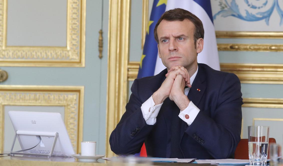 





Frankrikes president Emmanuel Macron i Elysee-palatset i Paris den 19 mars 2020. Foto: Ludovic Marin/POOL/AFP via Getty Images                                                                                                                                                                                                                                                                        