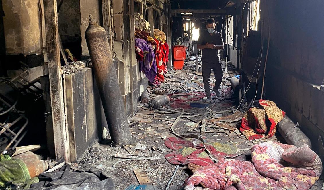 Intensivvårdsavdelningen på Ibn al-Khatib-sjukhuset efter branden. Arkivbild. Foto: Khalid Mohammed/AP/TT