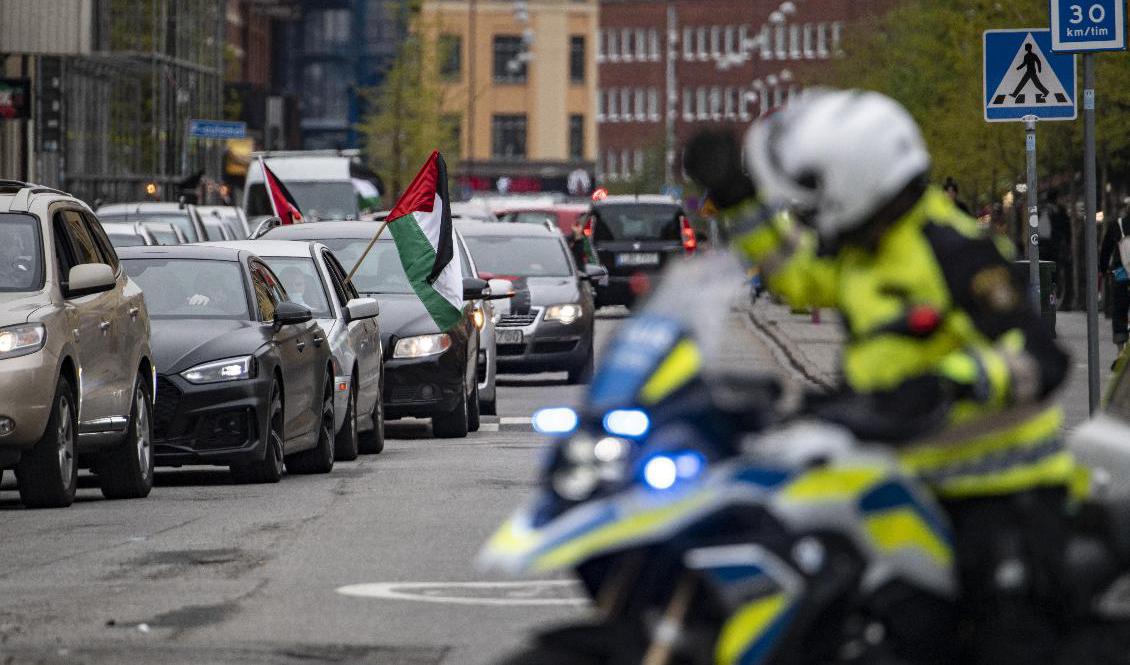 I onsdags hölls en propalestinsk manifestation i centrala Malmö. Arkivbild. Foto: Johan Nilsson/TT