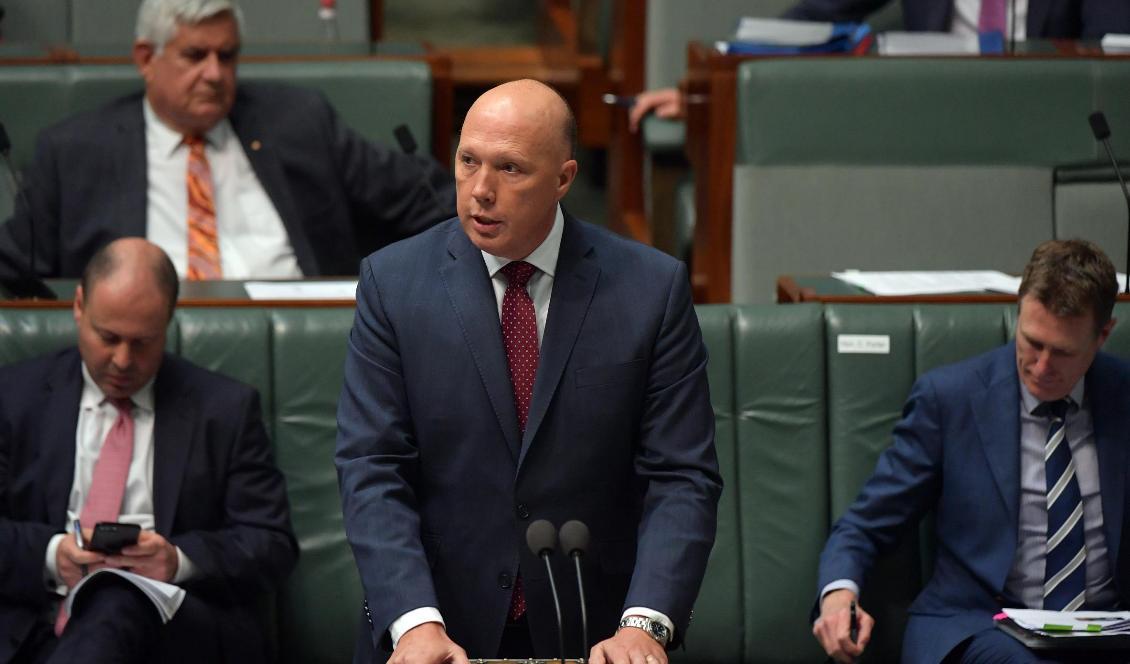 
Australiens utrikesminister Peter Dutton under en utfrågning i det Australiensiska parlamentet i Canberra, Australien, 10 december. Foto: Sam Mooy/Getty Images                                            