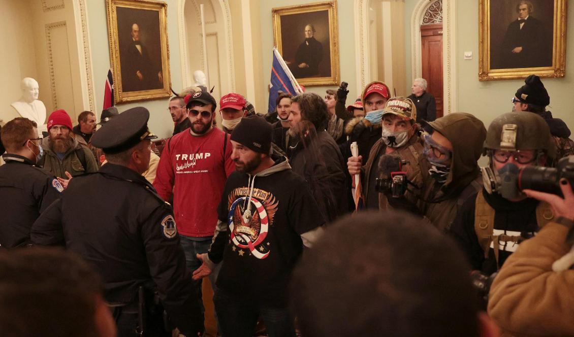 
Demonstranter i Kapitolium den 6 januari 2021. Foto: Win McNamee/Getty Images                                            