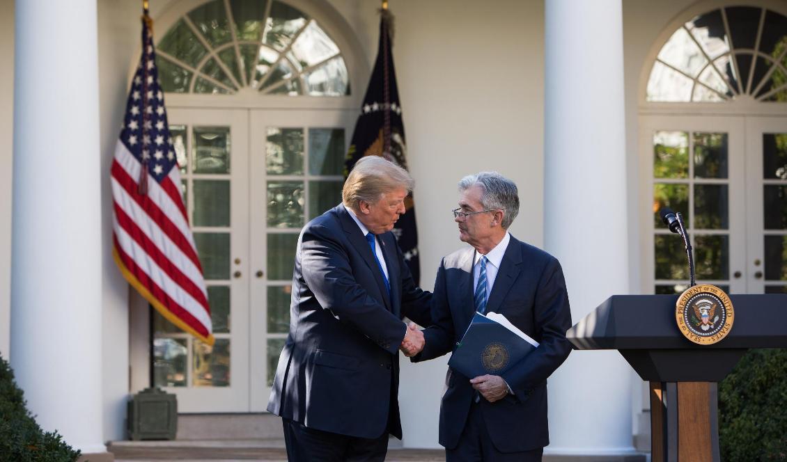 Donald Trump tillkännager Jerome Powell som ny ordförande för Federal Reserve i Rose Garden i Vita huset i Washington D.C. den 2 november 2017. Foto: Samira Bouaou