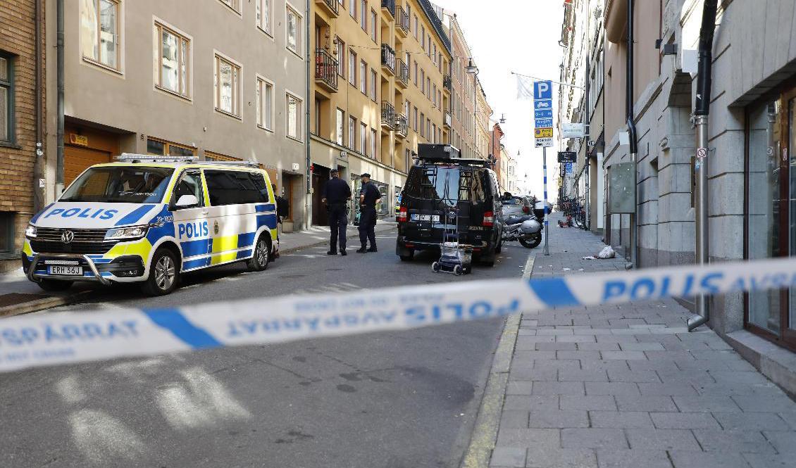 En man har anhållits för knivskärning vid vandrarhem i Vasastan. Foto: Christine Olsson/TT