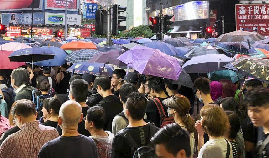 Under 2019 anordnades stora protester i Hongkong mot ökat inflytande från Fastlandskina. Arkivbild. Foto: Moa Kärnstrand/TT
