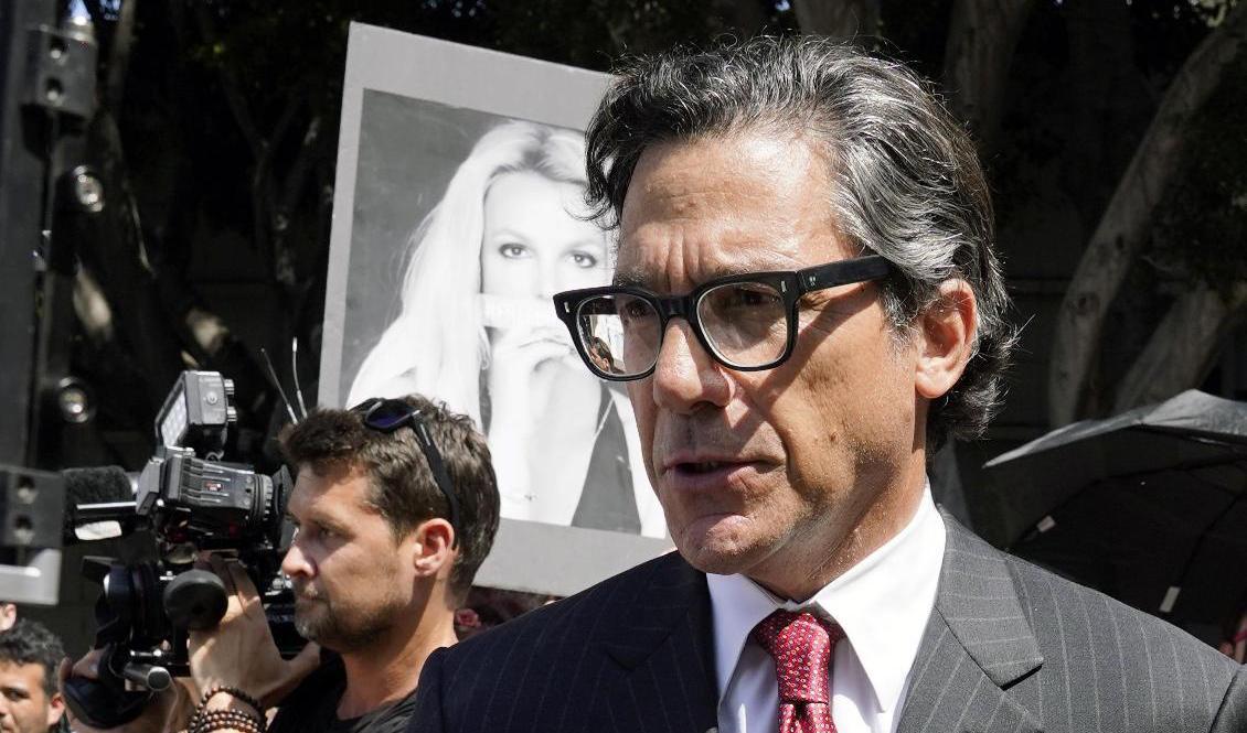 Britney Spears advokat Mathew Rosengart inför en förhandling den 14 juli. Arkivbild. Foto: Chris Pizzello/AP/TT