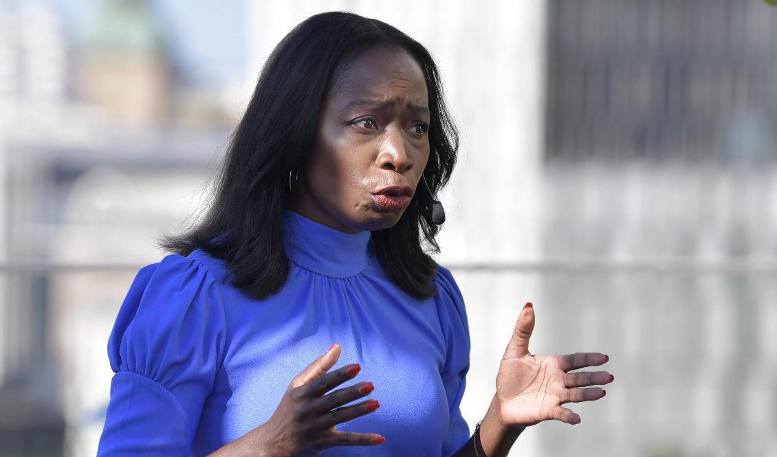 Liberalernas partiledare Nyamko Sabuni (L) håller sommartal. Foto: Anders Wiklund/TT