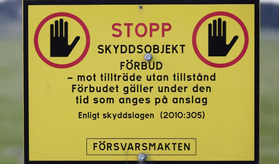 Militära skyddsobjekt är ofta förbjudna att avbilda, beskriva och mäta. Arkivbild. Foto: Johan Nilsson/TT