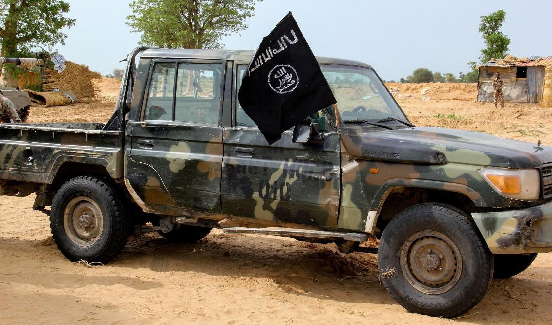 Ett fordon som sägs tillhöra gruppen ISWAP, som brutit sig ur Boko Haram och närmat sig IS. Bagam Nigeria, den 2 augusti 2019. Foto: AUDU MARTE/AFP via Getty Images