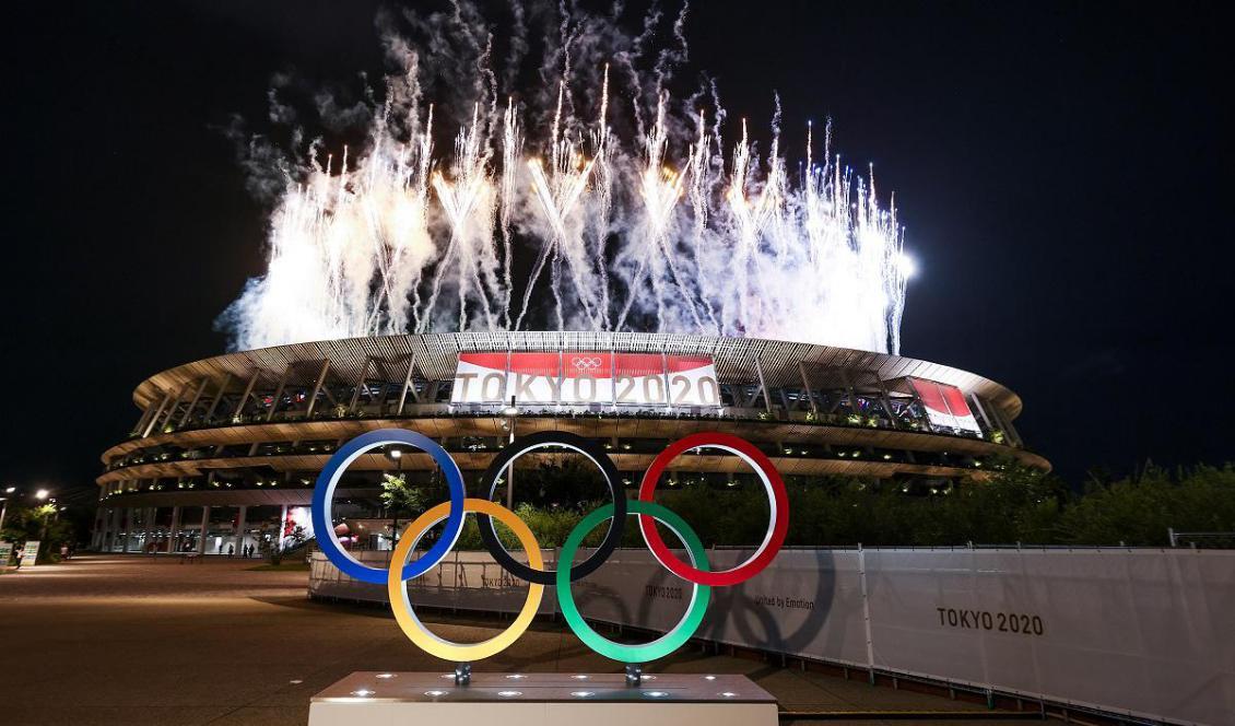 Bild på Tokyos olympiastadion under invigning av de olympiska spelen 23 juli. OS i Tokyo beräknas kosta runt 20 miljarder amerikanska dollar. Foto: Lintao Zhang/Getty Images