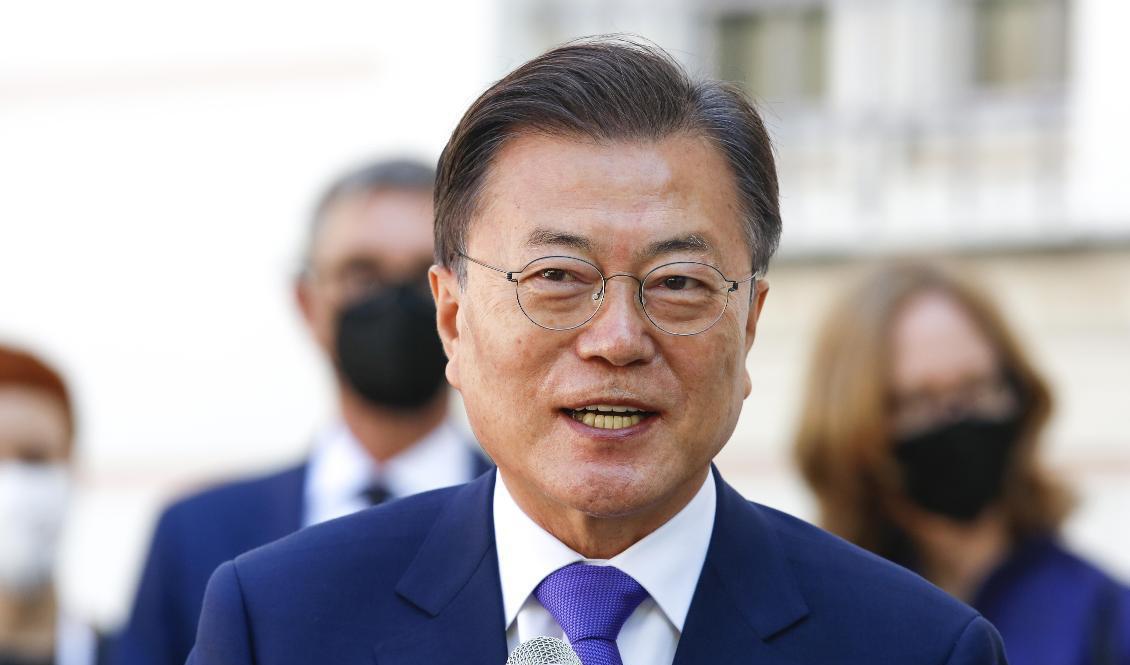 Sydkoreas president Moon Jae-In. Arkivbild. Foto: Lisa Leutner/AP/TT
