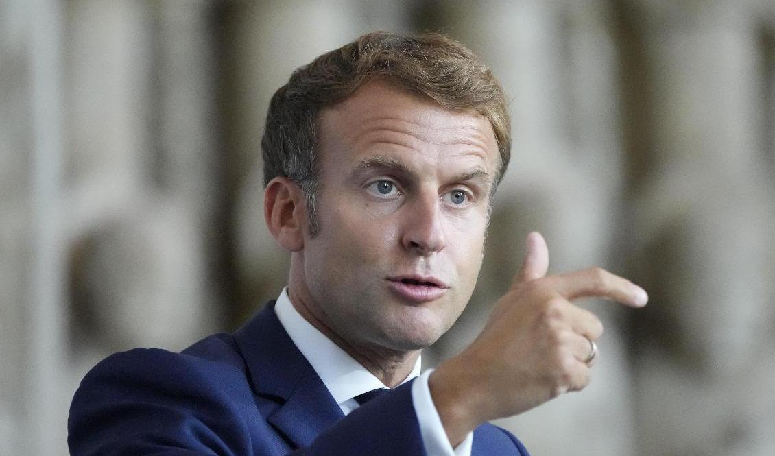 Frankrikes president Emmanuel Macron tidigare i september. Foto: Francois Mori/AP/TT