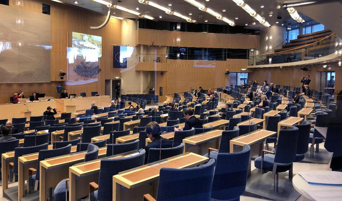 Riksdagen beslutade på onsdagen om en förlängning av covidlagen. Arkivbild. Foto: Owe Nilsson/TT