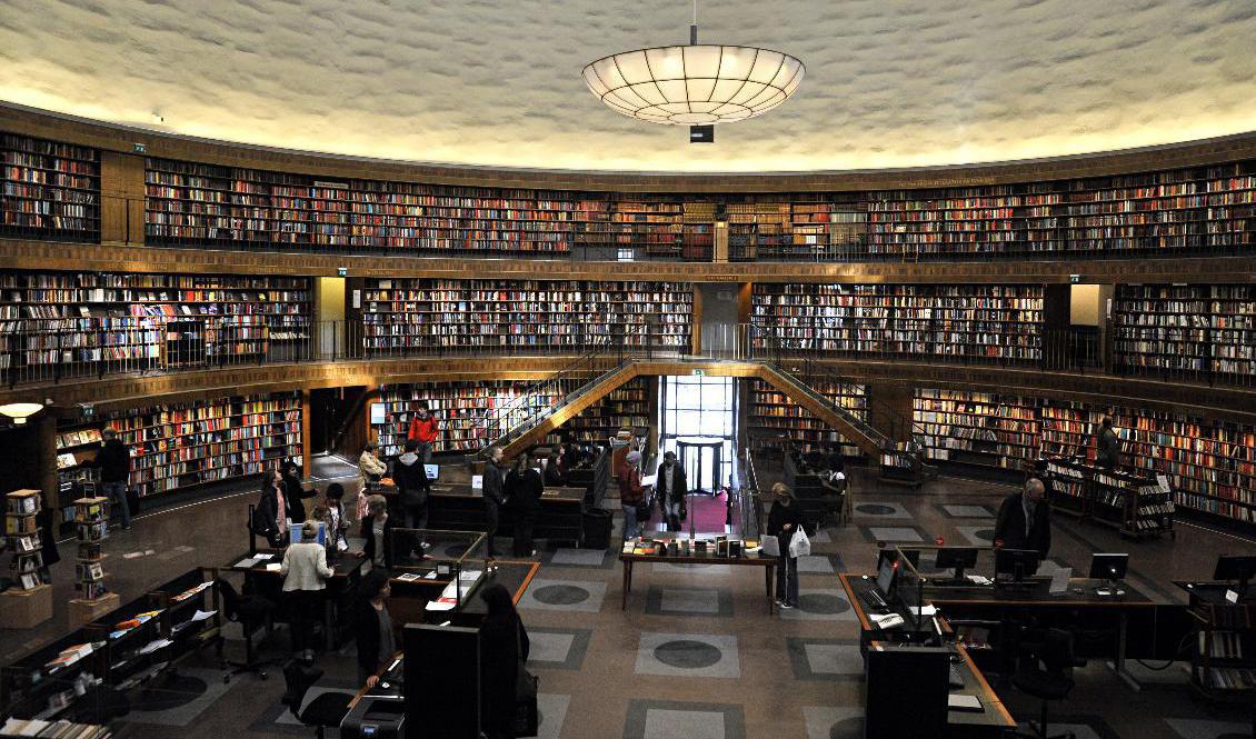 Stora salen i Stockholms Stadsbibliotek. Arkivbild. Foto: Hasse Holmberg/TT