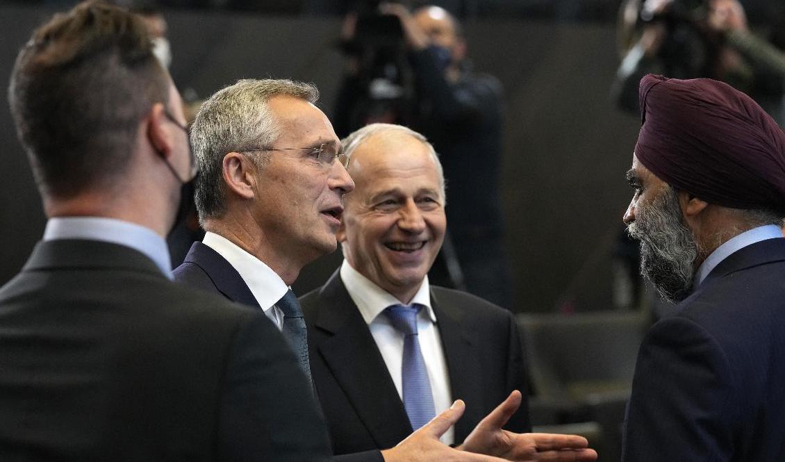 Natos generalsekreterare Jens Stoltenberg vid försvarsalliansens toppmöte i Bryssel på torsdagen. Foto: Virginia Mayo/AP/TT