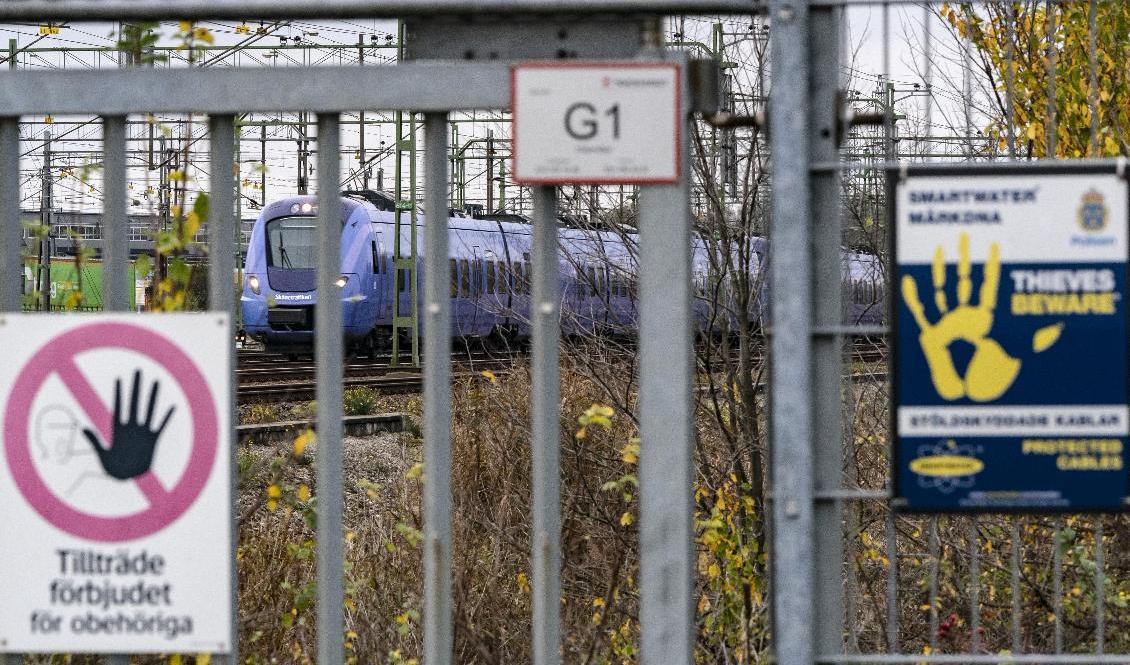 Stölder av kopparledningar på landets järnvägar har ökat igen, framför allt i södra Sverige. Arkivbild. Foto: Johan Nilsson/TT