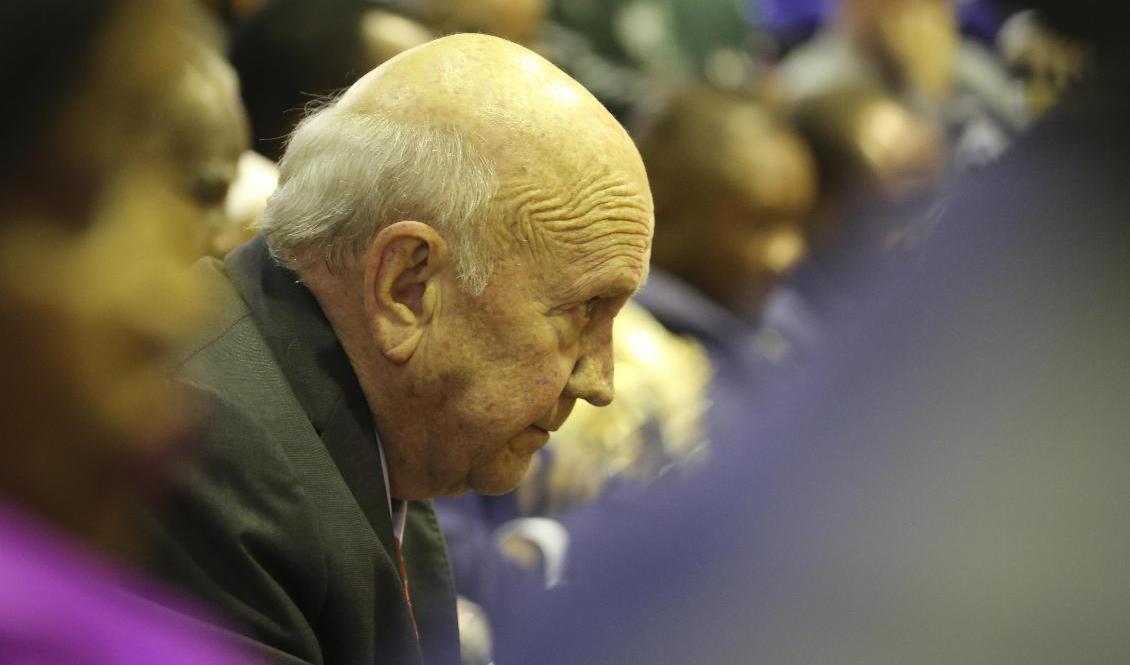 Den sista presidenten under Sydafrikas apartheidstyre, FW de Klerk, har avlidit. Arkivbild. Foto: Sumaya Hisham/AP/TT