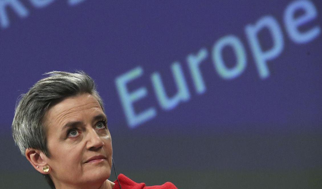 EU:s digitaliseringskommissionär Margrethe Vestager hoppas på snabba beslut om nya nätregler. Arkivfoto. Foto: Yves Herman/AP/TT