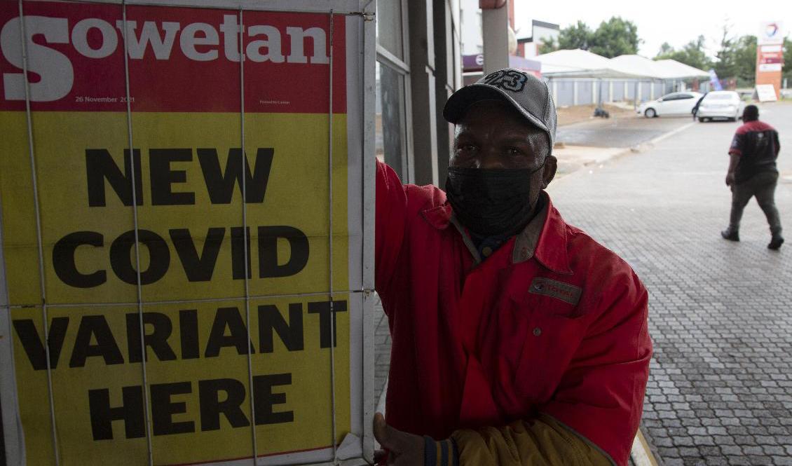 Den nya varianten av coronaviruset omikron upptäcktes först i Sydafrika. Världen över – och inte minst i Sydafrika – har nyheten om virusvarianten varit toppnyhet. Foto: Denis Farrell/AP/TT