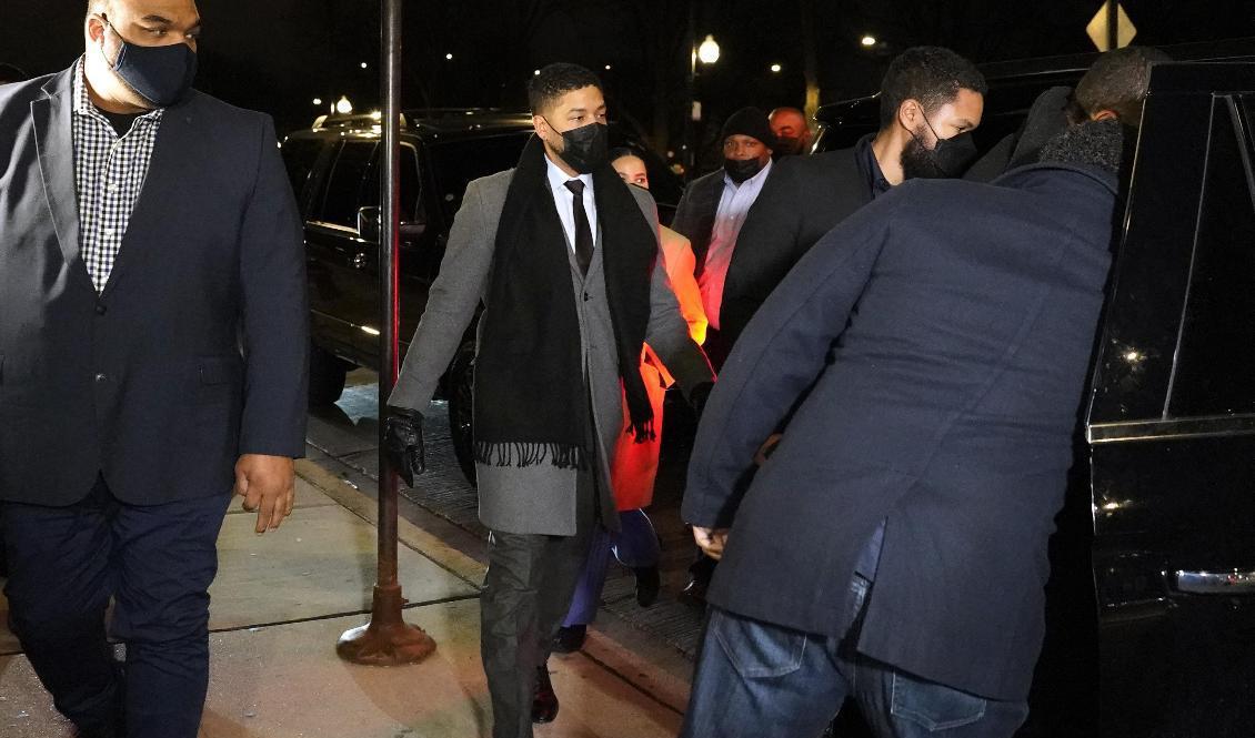 Jussie Smollett på väg till rättssalen på torsdagen. Foto: Nam Y. Huh/AP/TT