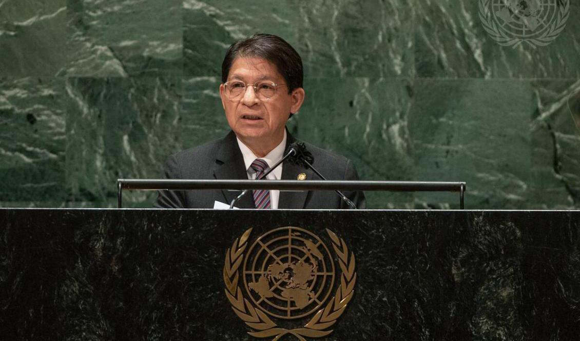 Nicaraguas utrikesminister Denis Moncada. Arkivbild. Foto: Cia Pak/AP/TT