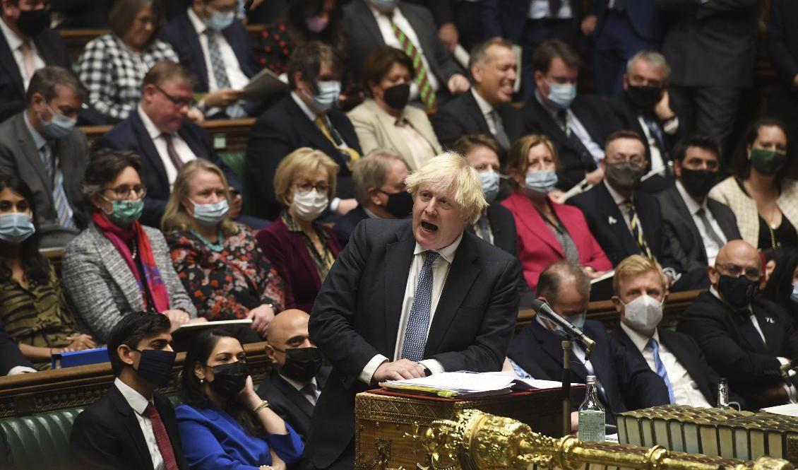 Storbritanniens premiärminister Boris Johnson fick stort mothugg från sina partikamrater i parlamentet. Arkivbild. Foto: Jessica Taylor/UK Parliament via AP/TT