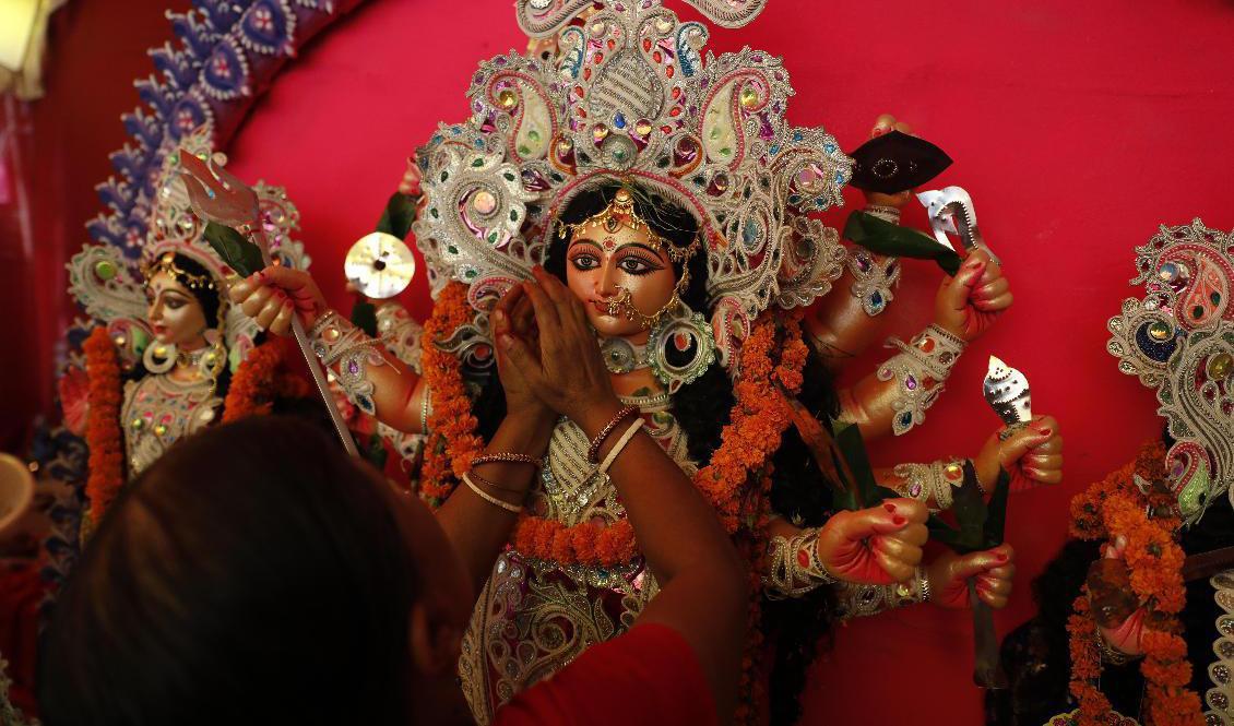 Indiska festivalen Durga Puja får en plats på Unescos lista över immateriella kulturarv. Arkivbild. Foto: Rajesh Kumar Singh/AP/TT