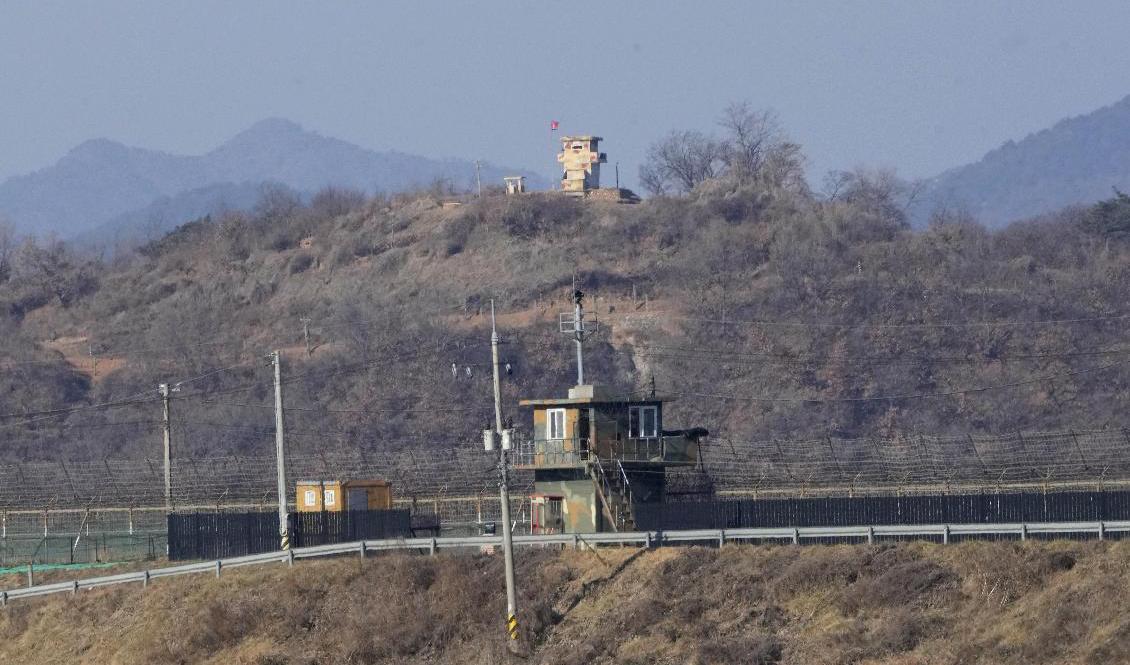 Vakttorn tillhörande Nordkorea och Sydkorea i gränsområdet mellan länderna. Arkivbild. Foto: Ahn Young-Joon/AP/TT