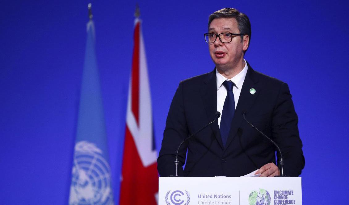 Serbiens president Aleksandar Vucic. Arkivbild. Foto: Hannah McKay/AP/TT