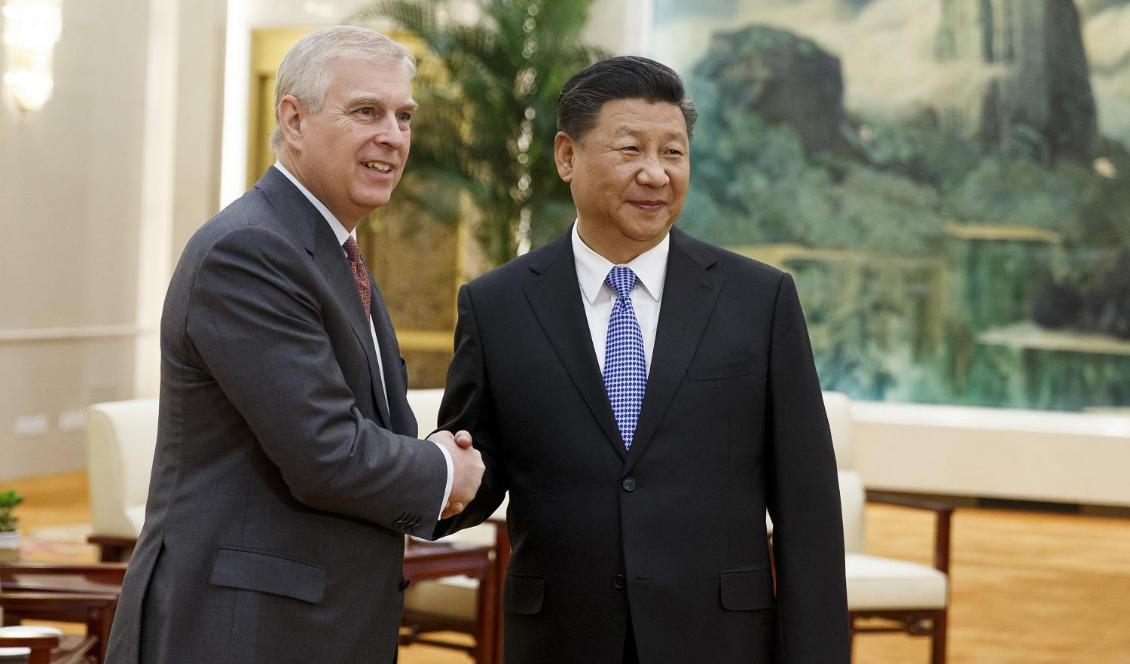 
Prins Andrew träffar Kinas president i Folkets stora sal i Peking den 29 mars 2018. Foto: Thomas Peter-Pool/Getty Images                                            