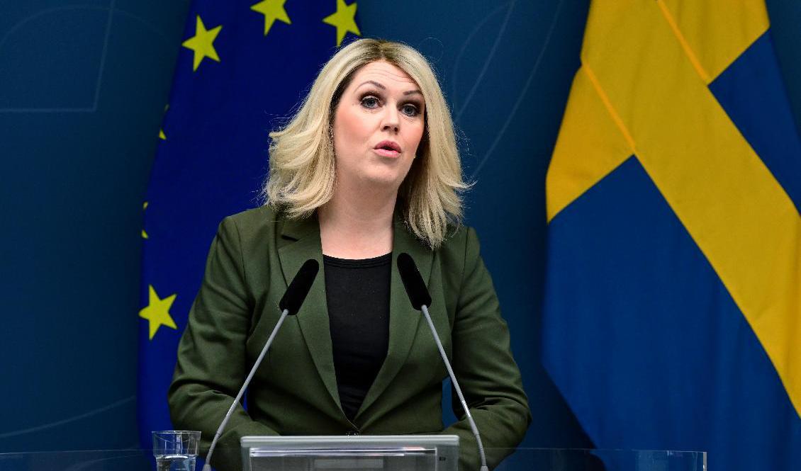 Socialminister Lena Hallengren (S) vill utreda ett förbud mot privata sjukvårdsförsäkringar inom offentligt finansierad vård. Foto: Jonas Ekströmer/TT