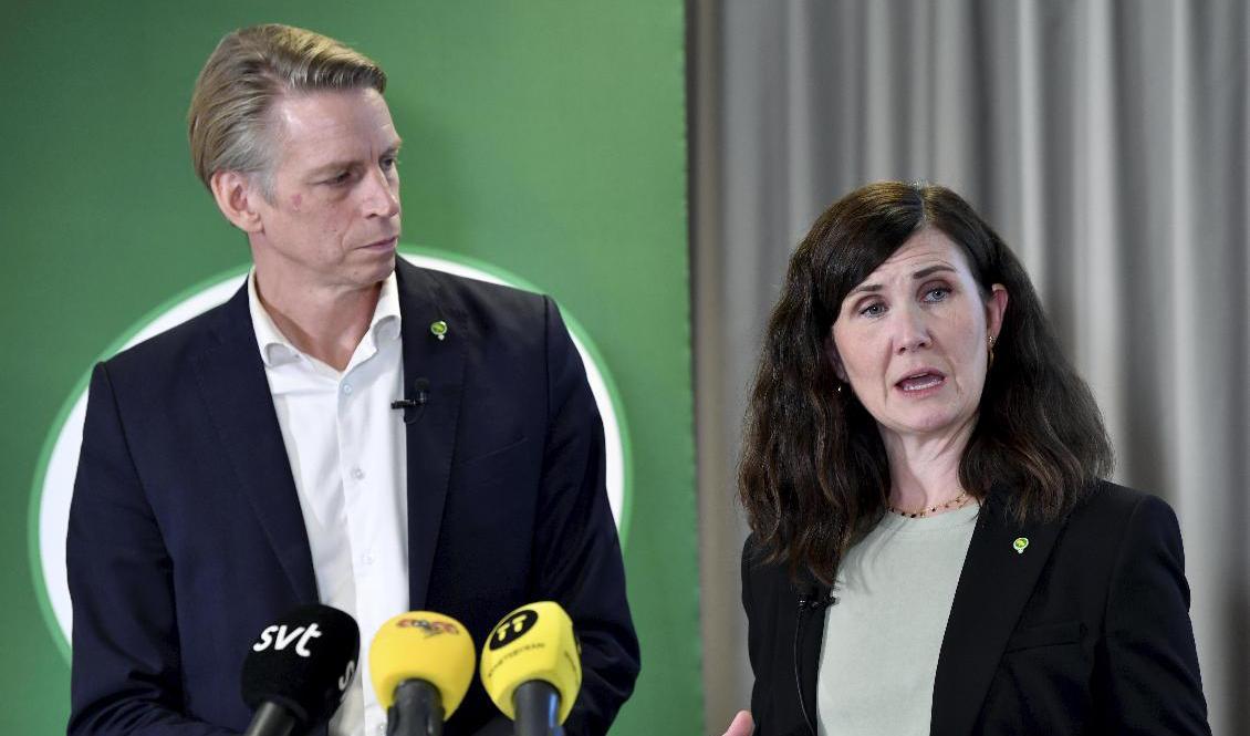 Miljöpartiets språkrör Per Bolund och Märta Stenevi. Arkivbild. Foto: Henrik Montgomery/TT