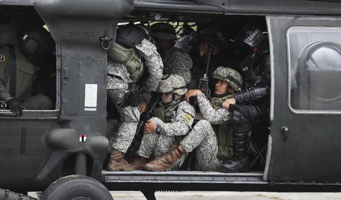 Colombianska soldater slog till mot de tidigare Farc-medlemmarna. Arkivbild. Foto: Fernando Vergara/AP/TT