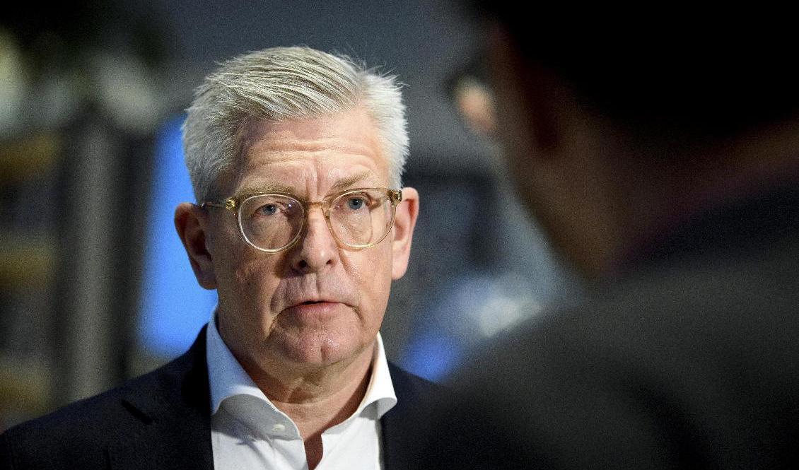 En pressad Ericsson-vd, Börje Ekholm kommenterar Irakmutorna och den ifrågasatta informationsgivningen. Arkivbild. Foto: Jessica Gow