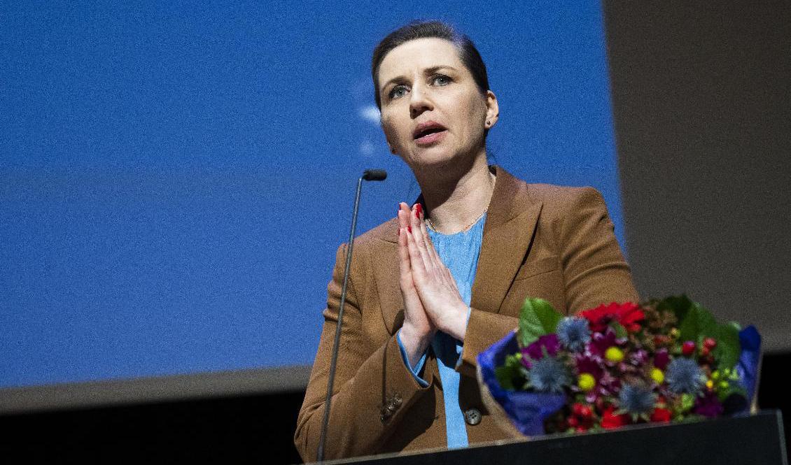 Danmarks statsminister Mette Frederiksen. Bild från fredagen. Foto: Martin Sylvest/Ritzau/TT