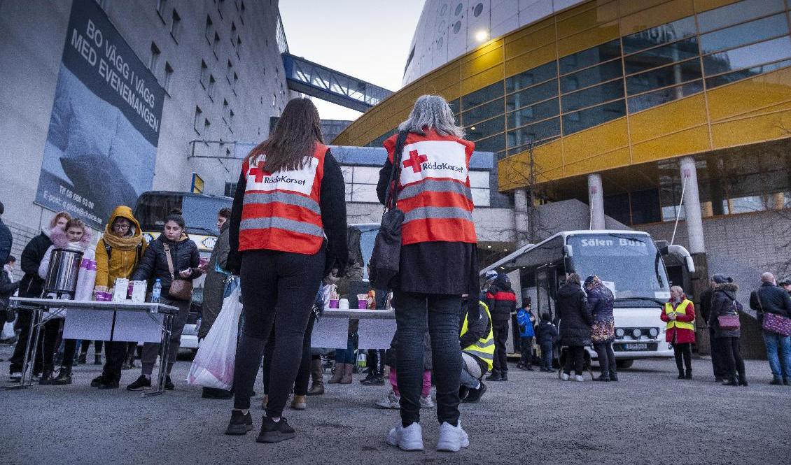Flyktingar från kriget i Ukraina anländer till Stockholm där de ska fördelas till olika familjer. Arkivbild. Foto: Magnus Hjalmarson Neideman/SvD/TT