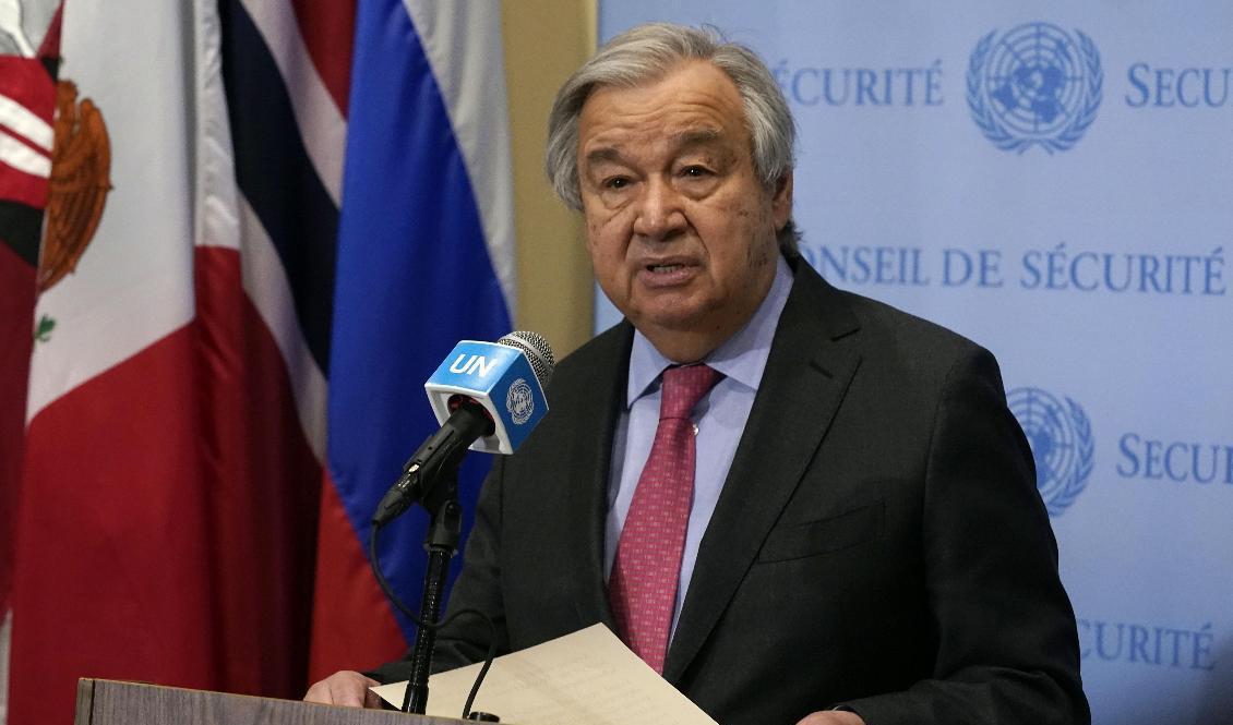 FN:s generalsektreterare António Guterres. Foto: Richard Drew/AP/TT