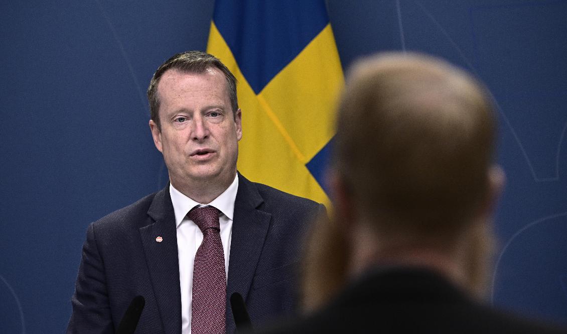Integrations- och migrationsminister Anders Ygeman (S) håller pressträff om behovsprövad arbetskraftsinvandring. Foto: Claudio Bresciani/TT