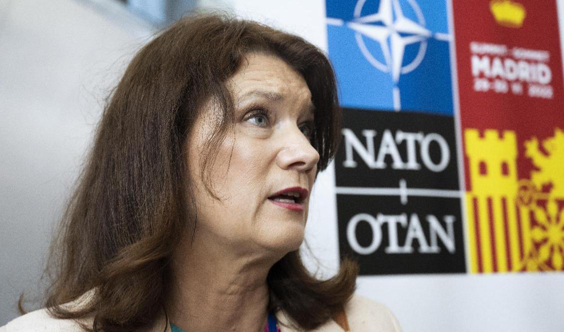 Utrikesminister Ann Linde under NATO´s toppmöte i Madrid. Arkivfoto. Foto: Henrik Montgomery/TT
