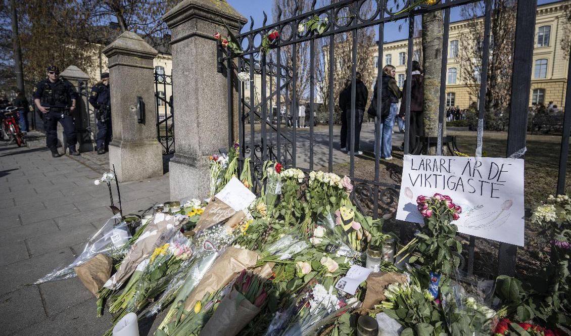 Två lärare mördades på Latinskolan i Malmö i mars. Nu åtalas en 18-årig elev på skolan. Arkivbild. Foto: Johan Nilsson/TT