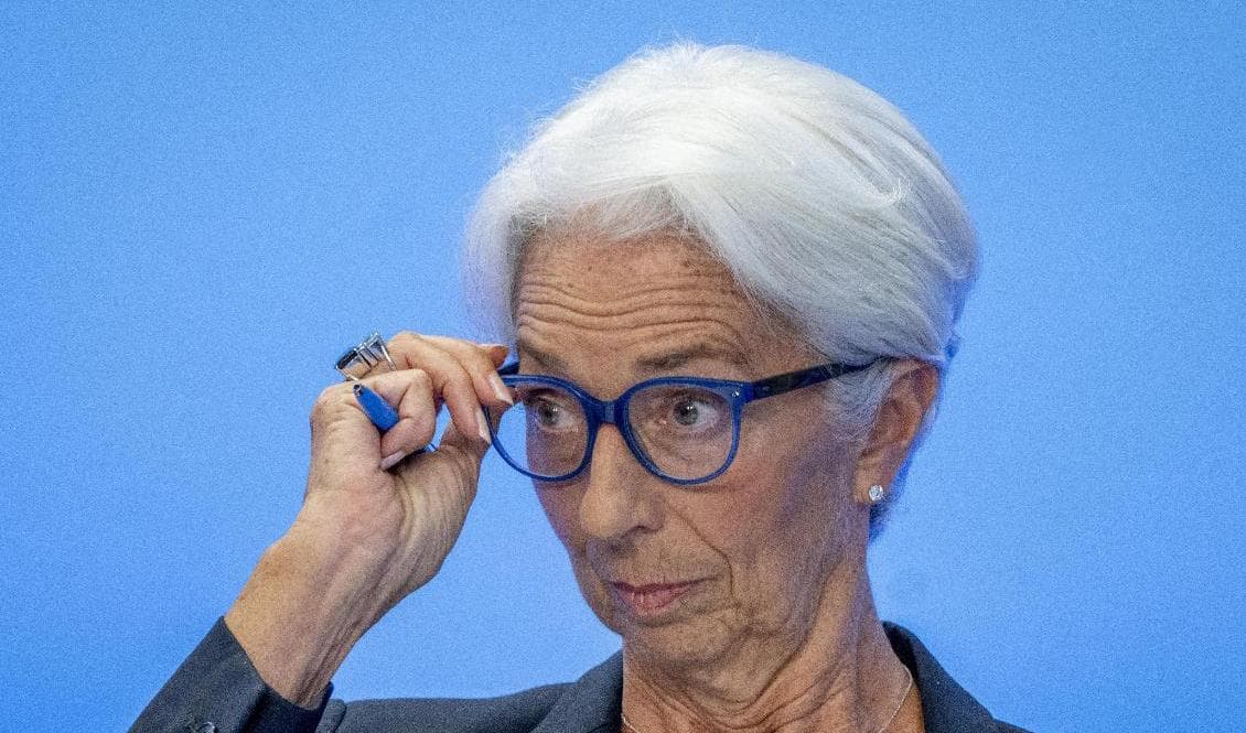 En ny rekordnotering för inflationen i eurozonen i juli ökar trycket på Europeiska centralbanken, med chefen Christine Lagarde. Arkivbild Foto: Michael Probst AP/TT
