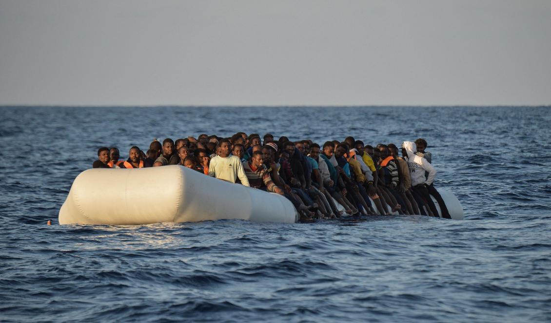 
Migranter utanför Libyens kust i Medelhavet. Foto: Andreas Solaro/AFP via Getty Images                                            