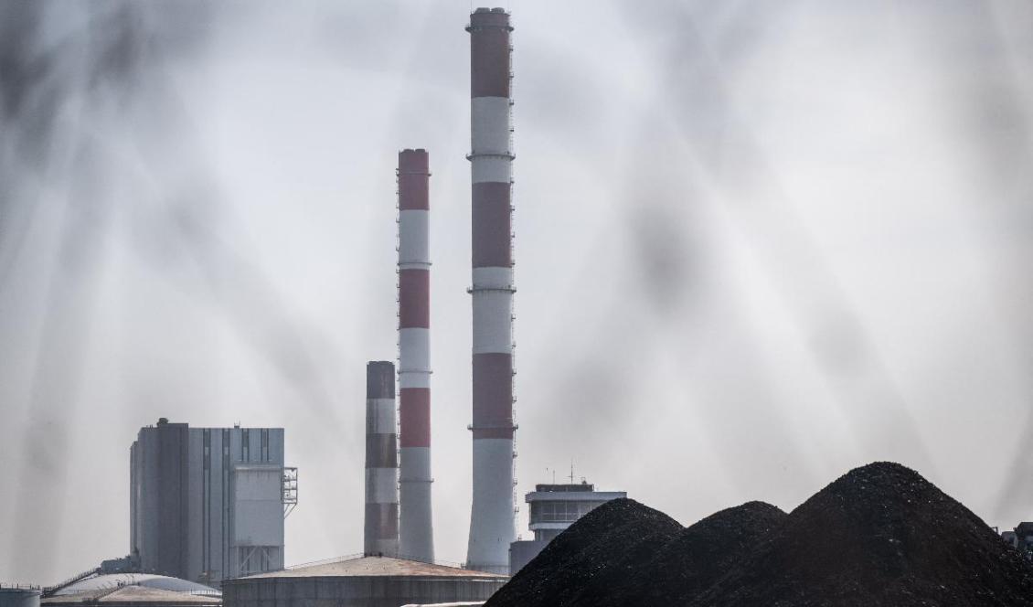 

Kolhög framför skorstenarna vid ett kolkraftverk i Frankrike den 27 mars. Foto: Loic Venance/AFP via Getty Images                                                                                        