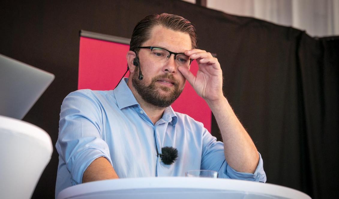 Sverigedemokraterna partiledare Jimmie Åkesson. Foto: Bilbo Lantto
